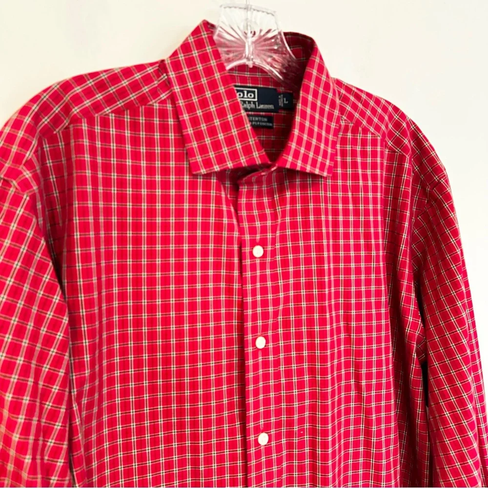 Polo Ralph‎ Lauren Westerton 100% Cotton Button Up Shirt Men's Large Red Plaid